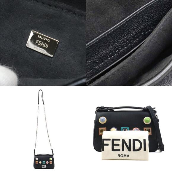 FENDI Black Leather Shoulder Bag - Picture 5 of 5